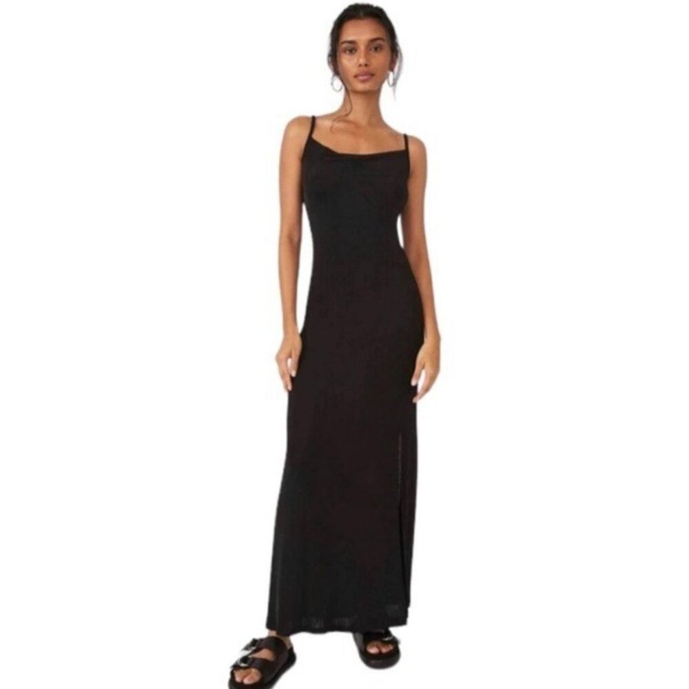 NWT Free People Intimates Semi Sheer Slip Ribbed Dress Size Small